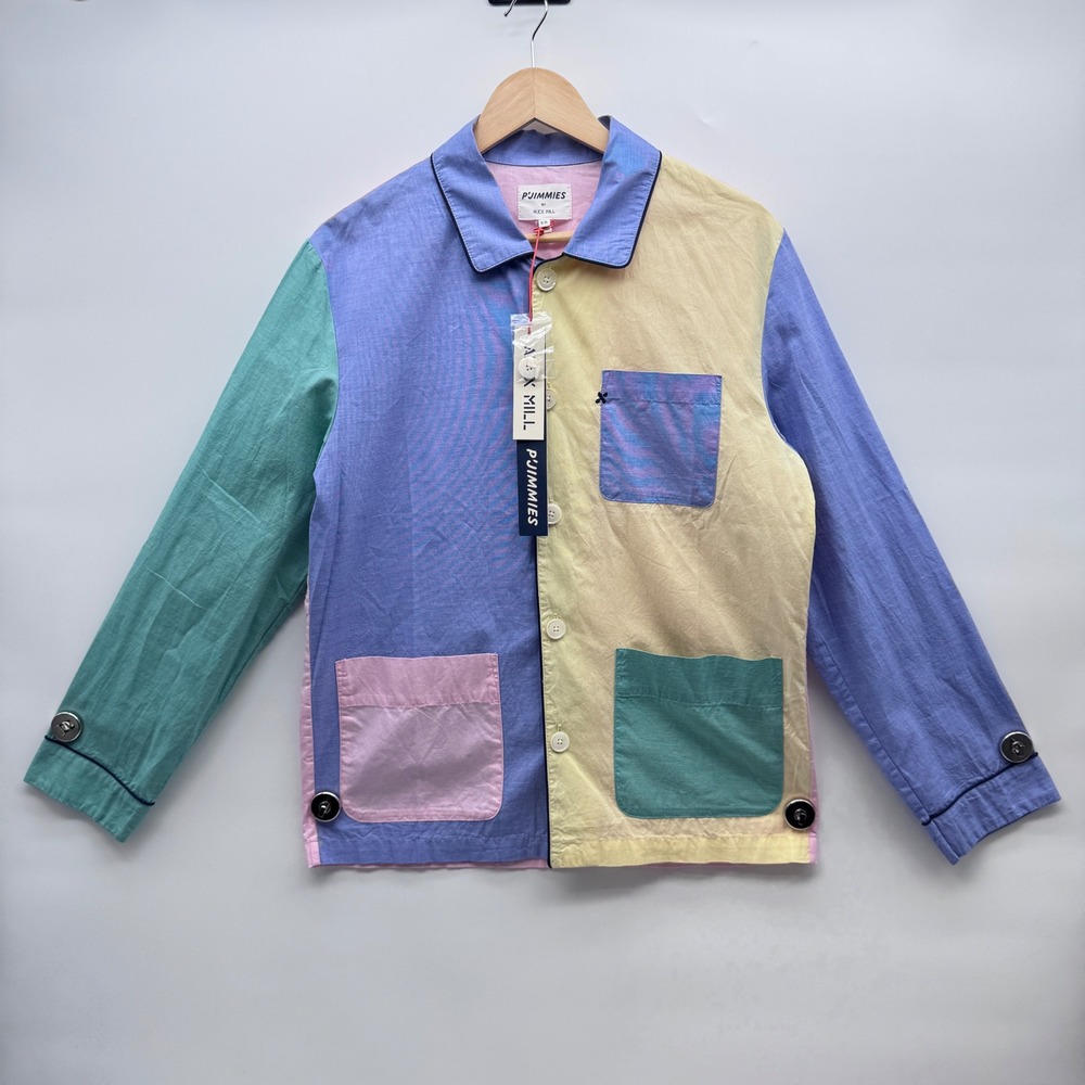 Alex Mill P'Jimmies Sleep Shirt Unisex XS Pastel Colorblock Cotton Button Down